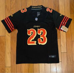 Black 49ers Mccaffrey rivalry jersey