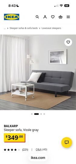 Sleeper sofa Ikea gray