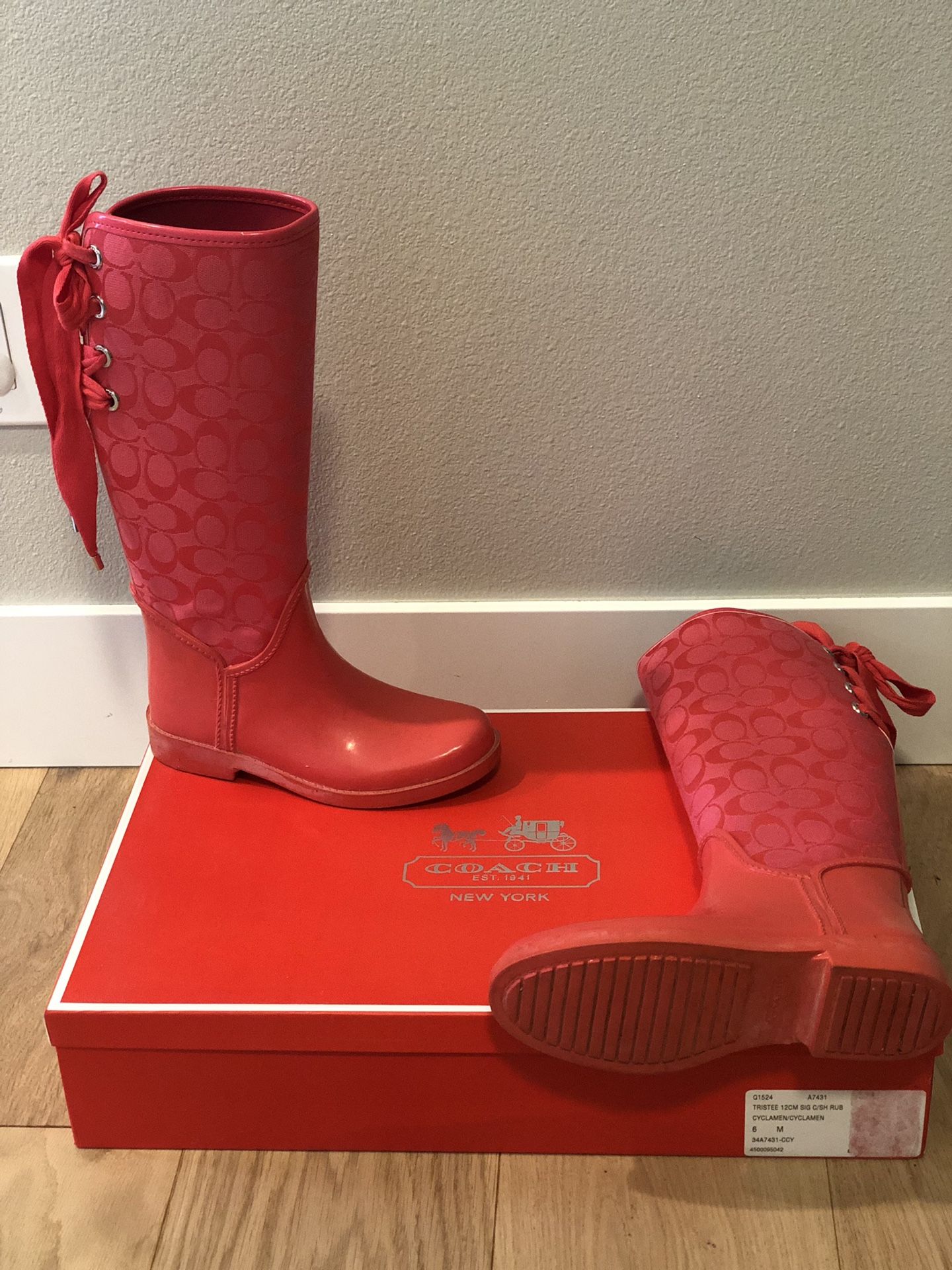 Coach Rain Boots size 6