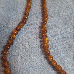2 Sets Brown Amber Round Beads