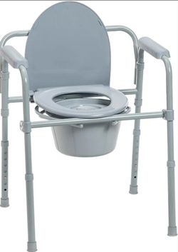 Drive Medical Folding Steel Bedside Commode Chair