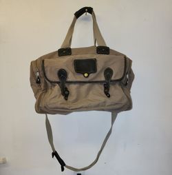 Canvas and Leather Trim Duffle Bag