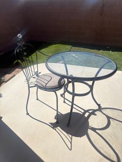 Table with one chair outdoor