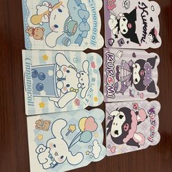 Sanrio Mini Notebook Pens Kuromi Pompompurin Hello Kitty