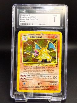 2000 Base Set 2 Charizard Holo CGC 1 Poor WOTC Vintage Pokémon Card 4/130