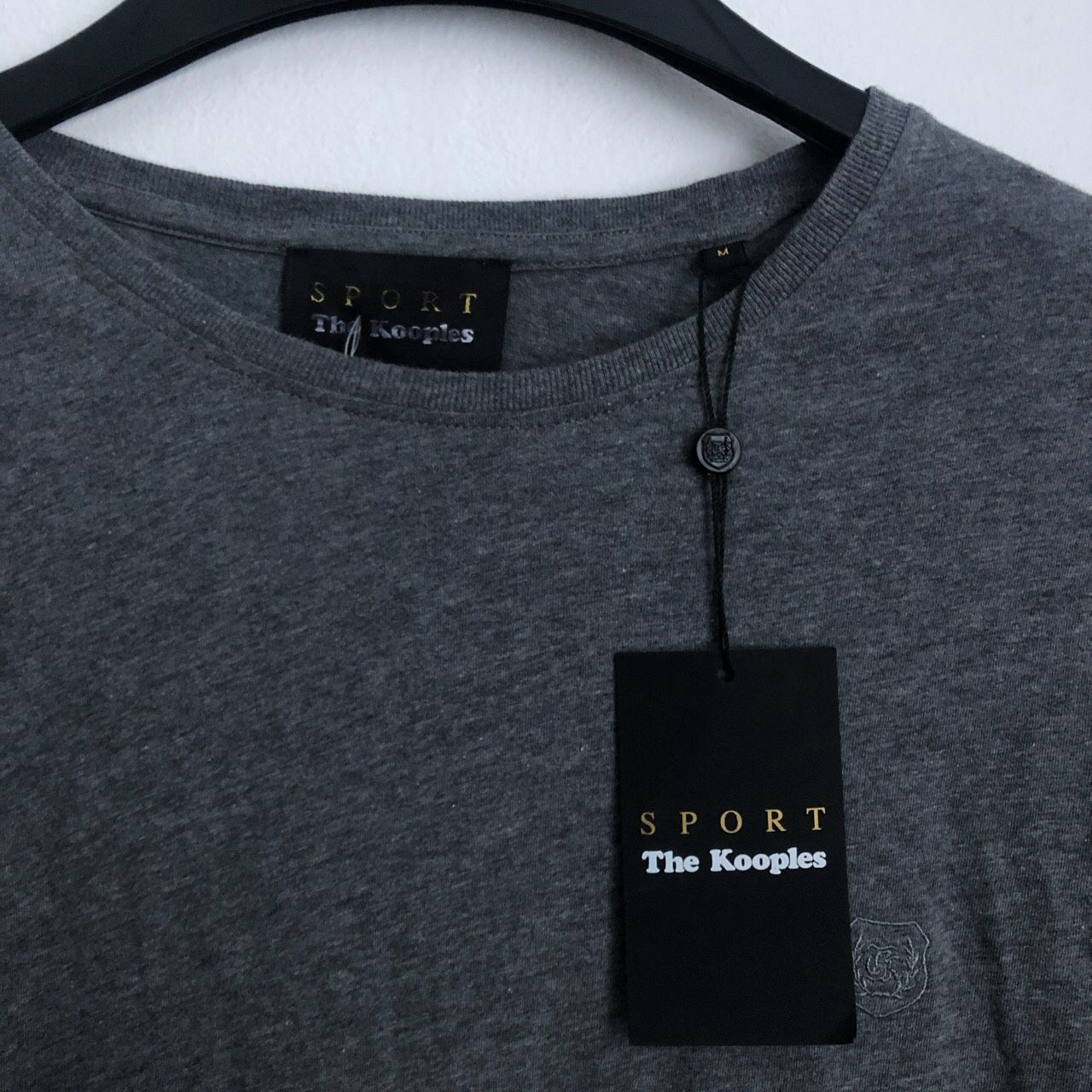 The Kooples men’s gray zipper basic T-shirt