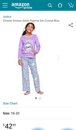 Justice pajamas sale shop