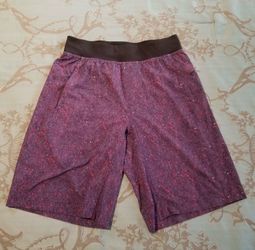 Lululemon Linerless 11" Purple Red Black Athletic Shorts Men Size Medium