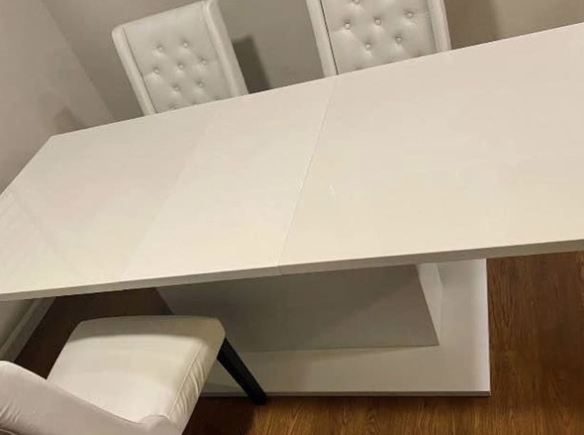Dining Table High Gloss White