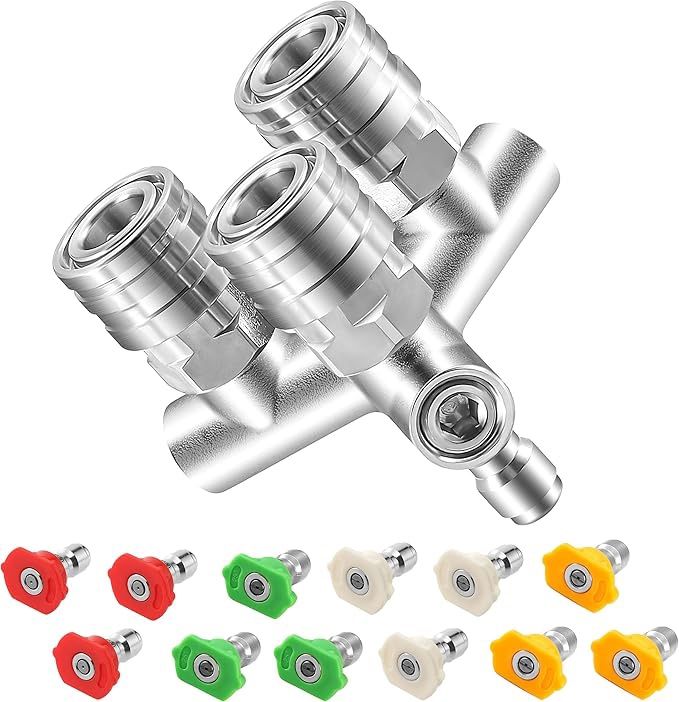Triple Pressure Washer Nozzle, 3-in-1 Power Washer Tips, 3 Nozzles for Pressure Washing