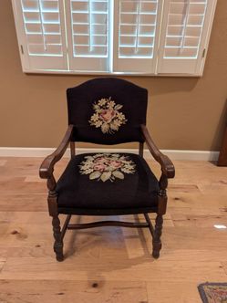 Cross stitch antique chair