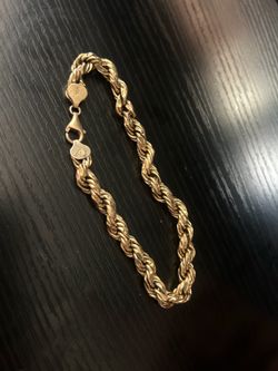 10K Gold Rope Chain Bracelet