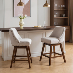 Chablis 26" Swivel Counter Height Upholstered Bar Stools Set of 2