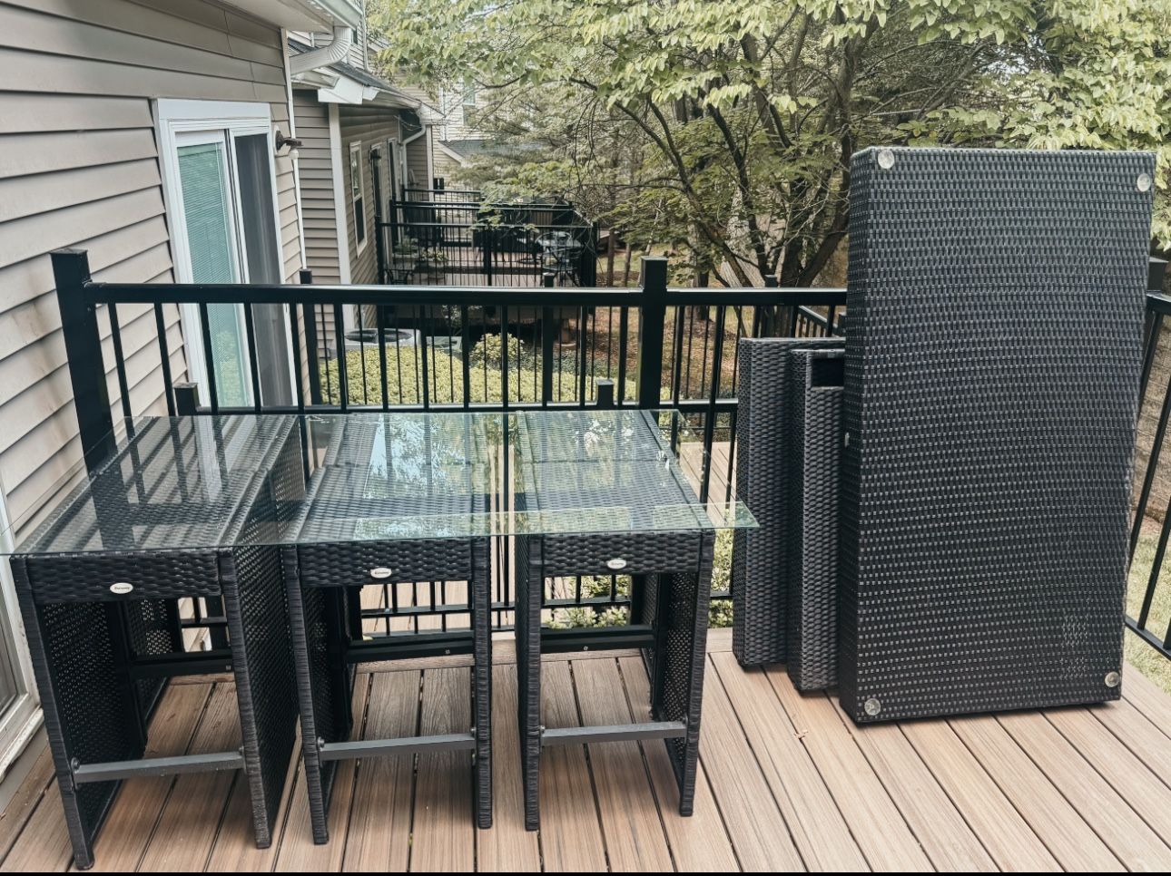 Outsunny 8 Piece Outdoor Table and Chair Patio Furniture 