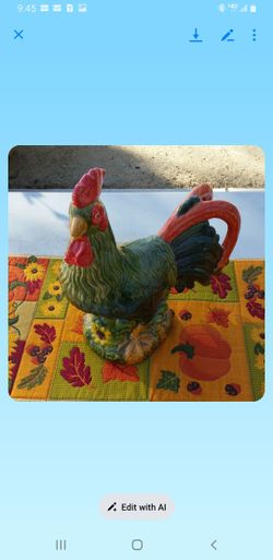 Large Vintage Ceramic Holiday Rooster!