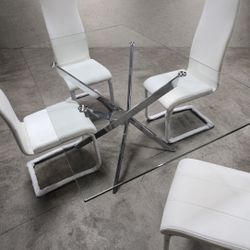 White & Silver Dining SET 🩶🤍🩶🤍