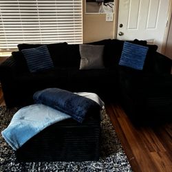 Black Corduroy Sectional