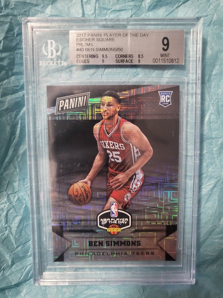 2017 Panini Player Of The Day Escher Square Prizmz #40 Ben Simmons BGS 9 #47/50