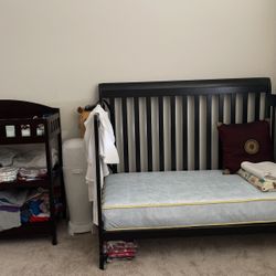 Baby Crib, Changing Table And Mattress 