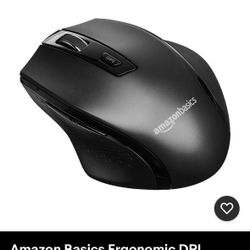Amazon Basics Ergonomic DPI Adjustable Wireless Mouse Black Brand New