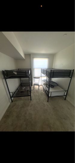 4 bunk beds with 4 mattress & 4 box springs