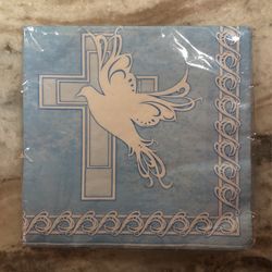 Dove Cross Blue Luncheon Napkins