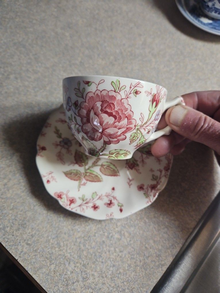 Johnson Brothers Rose Chintz Cup N Saucer