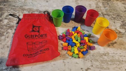 counting bear with matching cups and storage bag