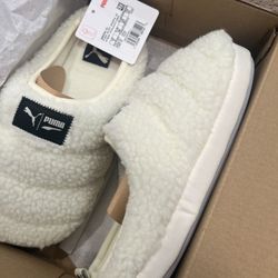 NWT Puma Scuff Sherpa Jr. Whisper white Size 6C