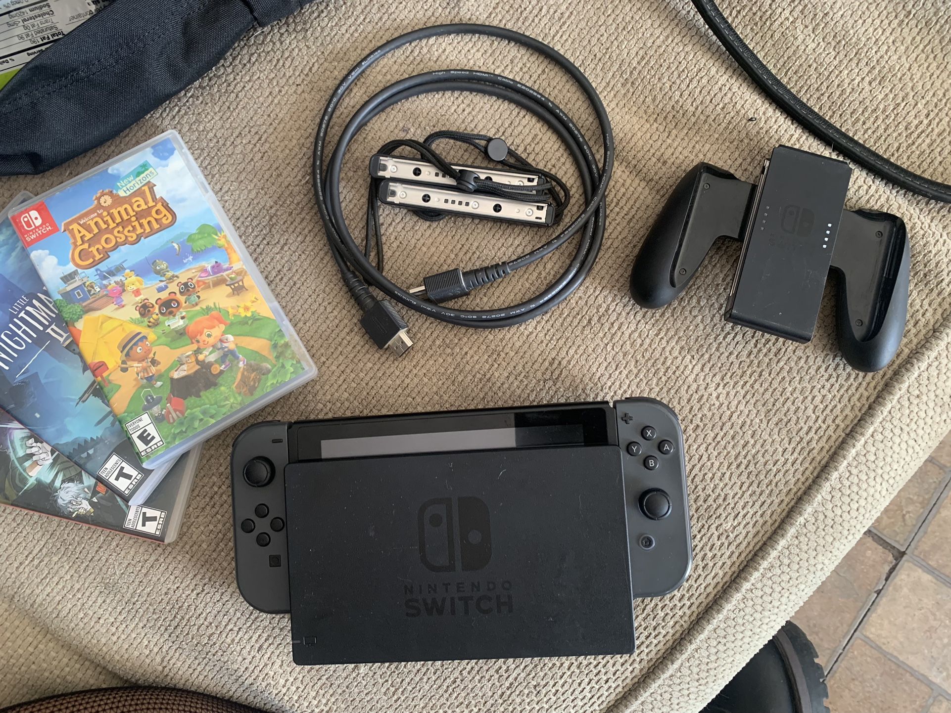 Nintendo Switch Grey Joycons Console With 3 Games