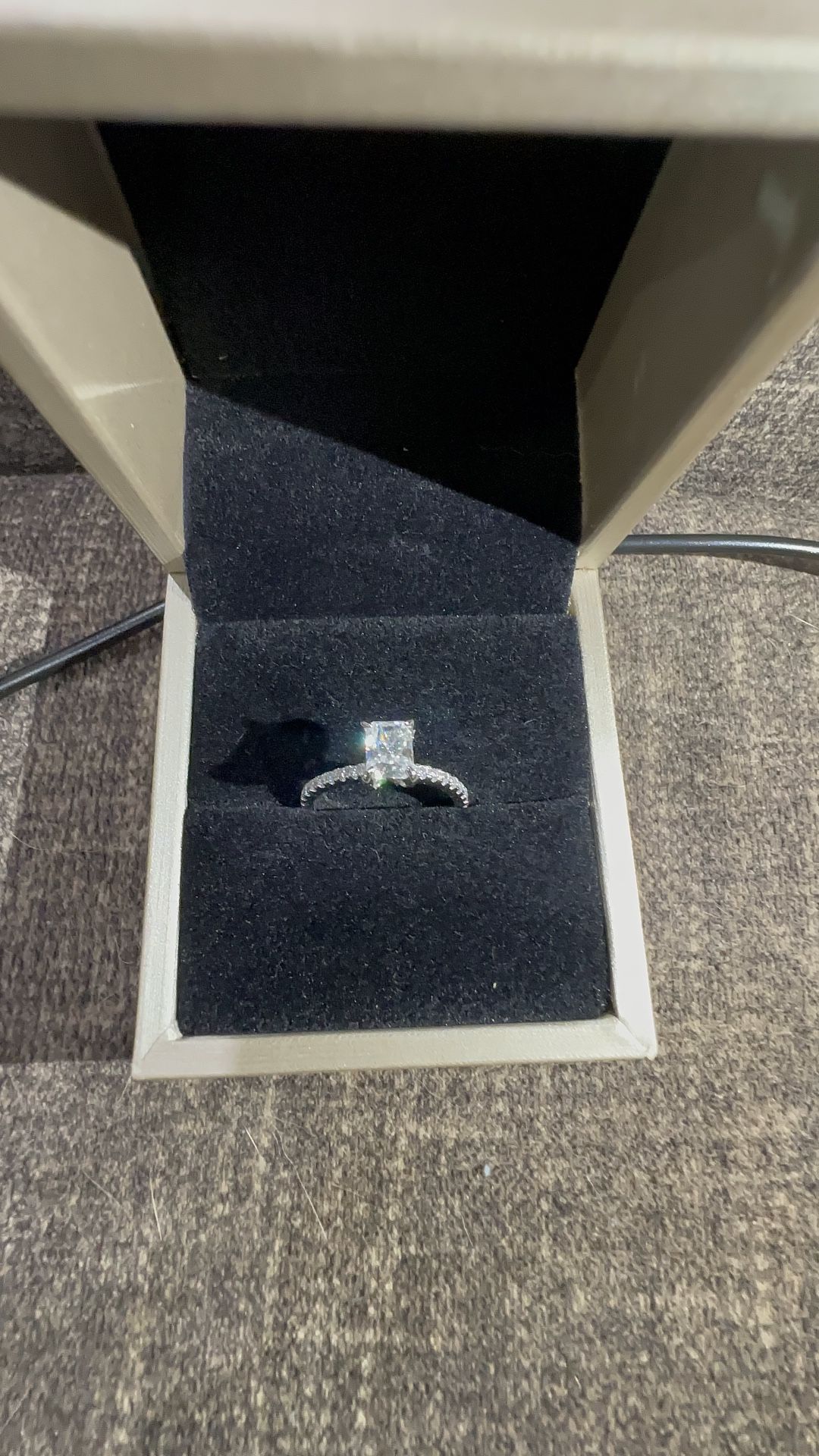 Diamond Moissanite Baguette Engagement Ring