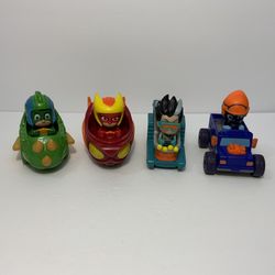 PJ Masks Toy Lot of 4 Figural Character Vehicles Romeo Gekko Owlette Night Ninja