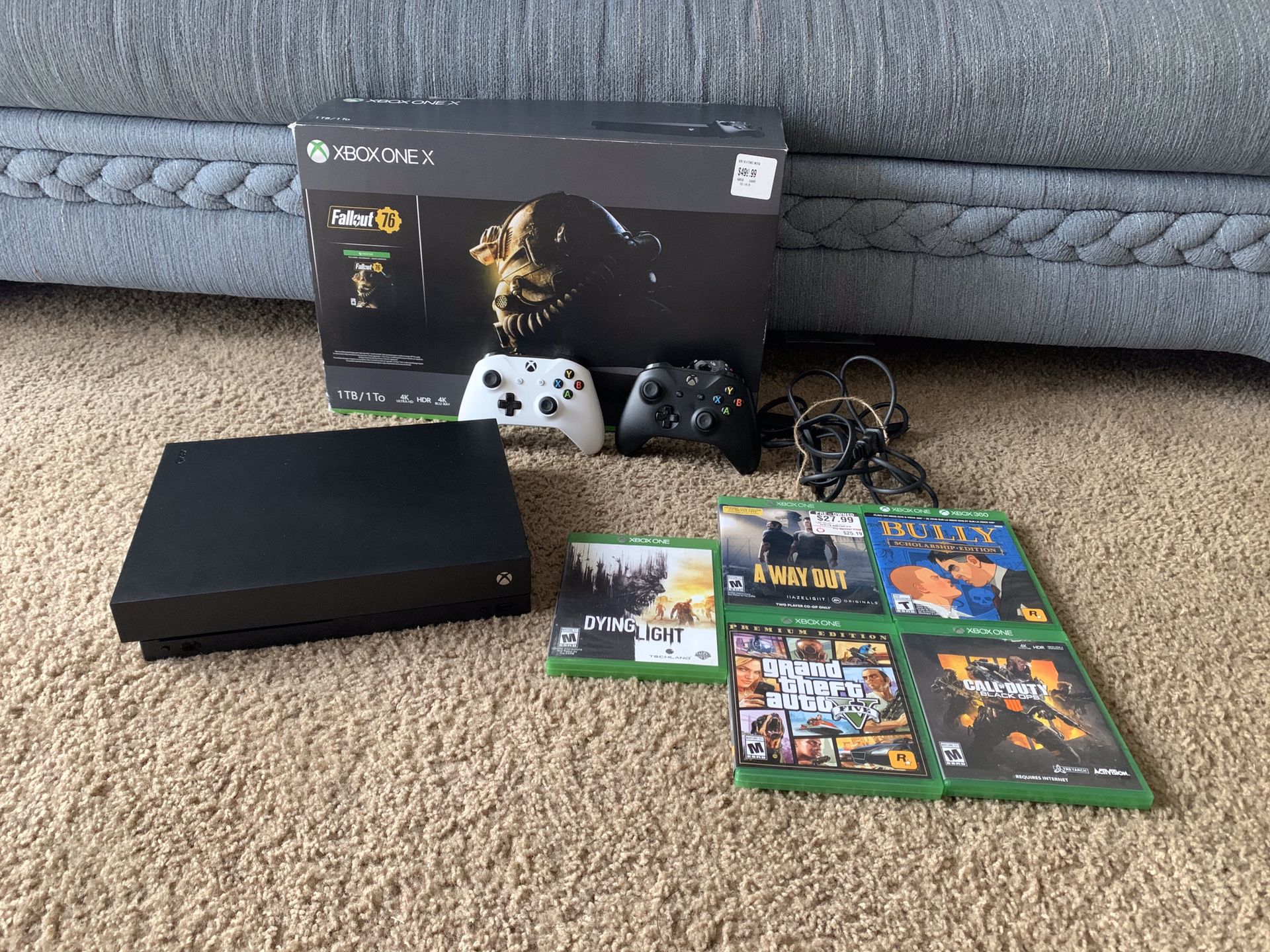 Microsoft Xbox One X 1TB Console, Controllers, Games, Headset Bundle