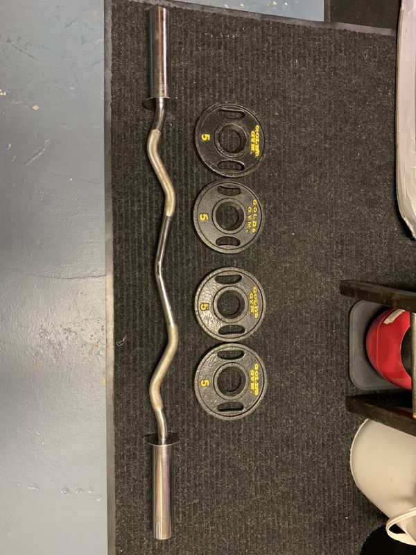 gold's gym olympic curl bar