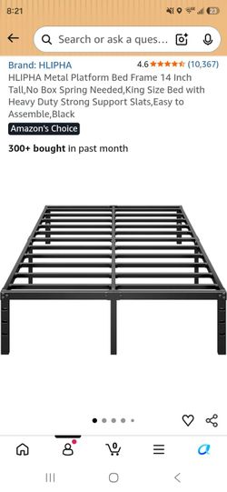 (KING SIZE) HLIPHA Metal Platform Bed Frame 14 Inch