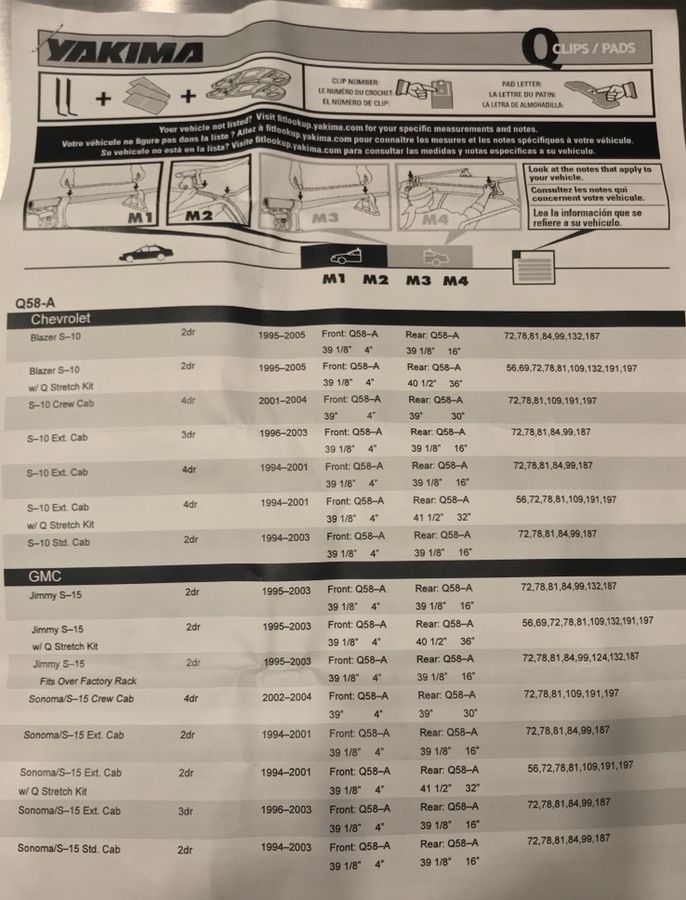 Yakima q58 clips sale