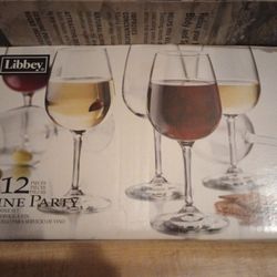 12 peice wine set of glasses