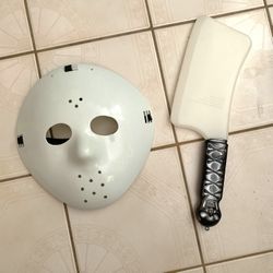 Halloween Jason (hockey) Mask & Plastic Chopper