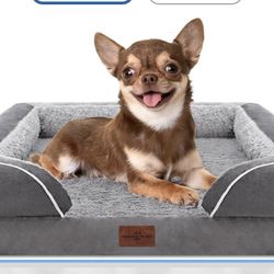 New Comfort Expression Orthopedic Dog Bed for Small Dogs 24x16 Inch, Waterproof Supportive Egg Crate Foam Small Pet Bed with Removable Bolsters, Dog C
