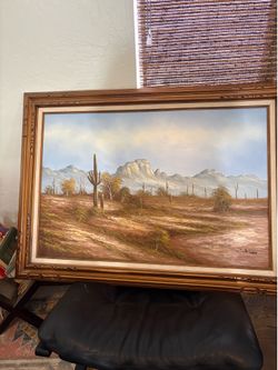 Desert Landscape Painting 49.5x31.5 JoAnn Lap