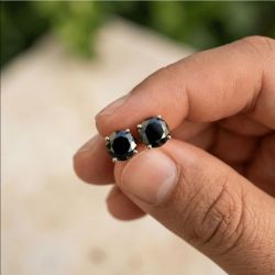 Black stud earrings