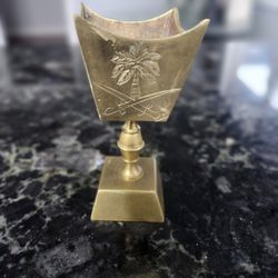 vintage Mini brass Square Vase Or incense burner. 