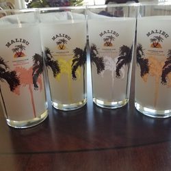 Malibu Rum Glasses Set Of 4 - Brand New