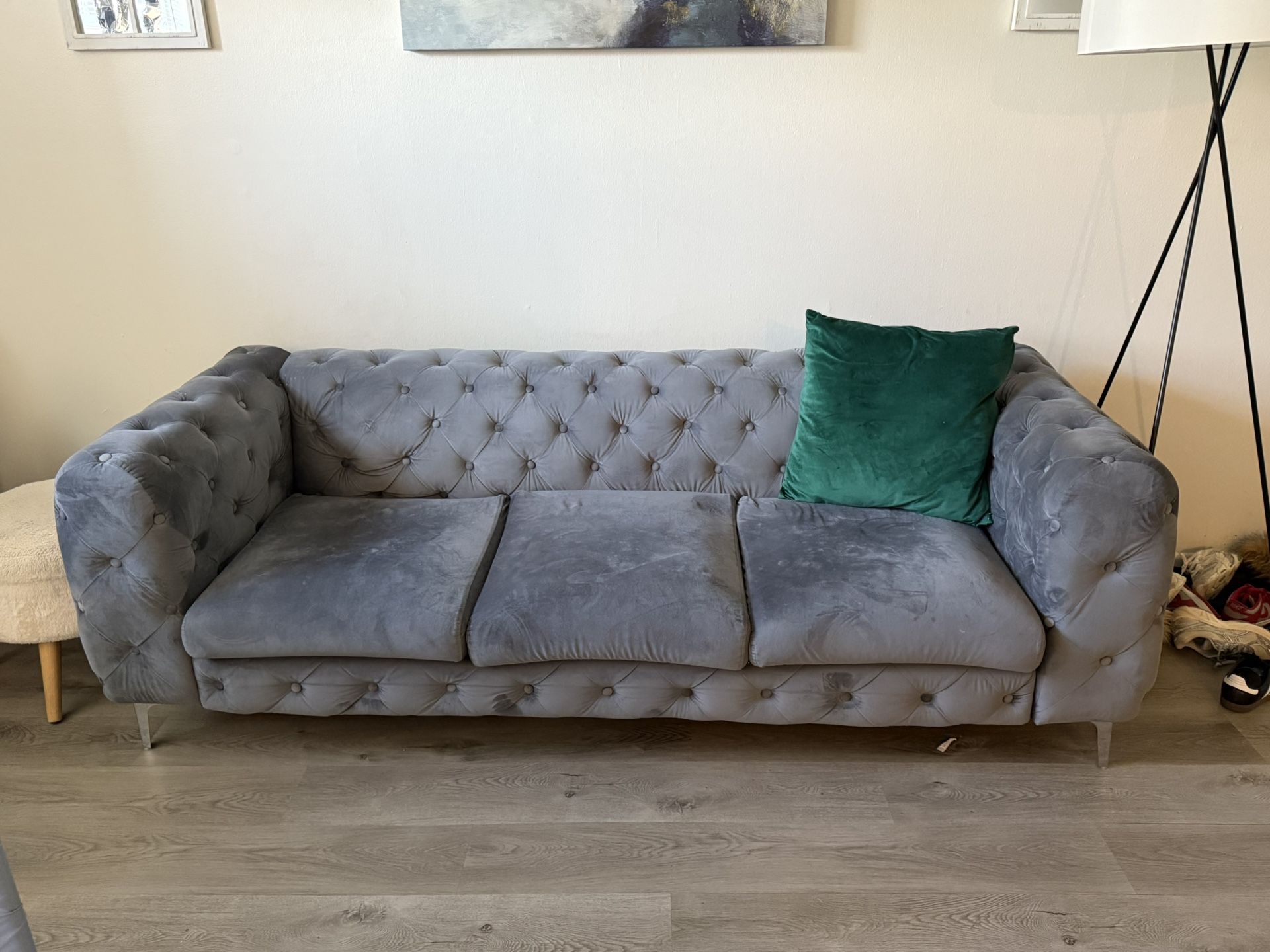 Suede 3 Piece Sofa Set