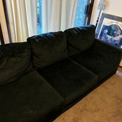 Green Sofa With USB Charging Station In Arms