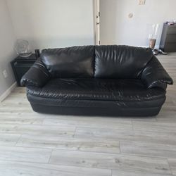 Copenhagen Black Leather Sofa Couch