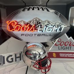 Coors Light Football Helmet Neon Sign Bundle, Man Cave, Bar Decor, USC