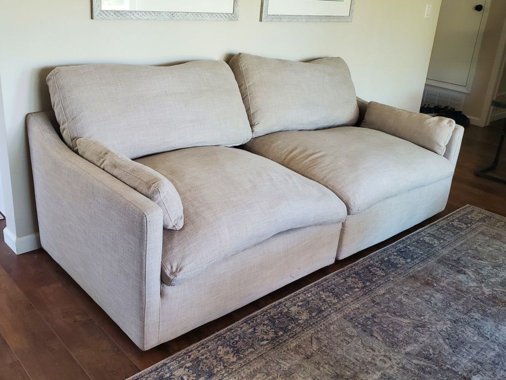 Beige Feather Sofa Couch
