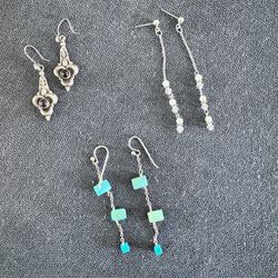 NW/OUT TAGS - HANDMADE 3 PAIR EARRING BUNDLE