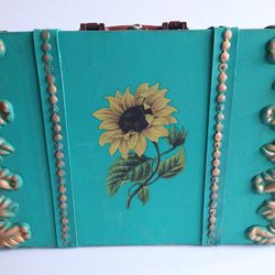 VTG Florentine Wooden Hand Painted w /Metal Fitted Hinges